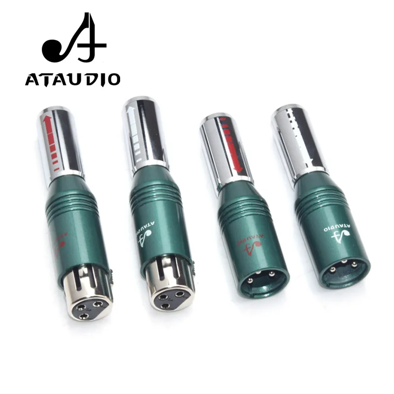 

4 pcs ATAUDIO Hifi XLR Plug rhodium plated 3 pins Male and Female XLR Cable Connectors for Diy