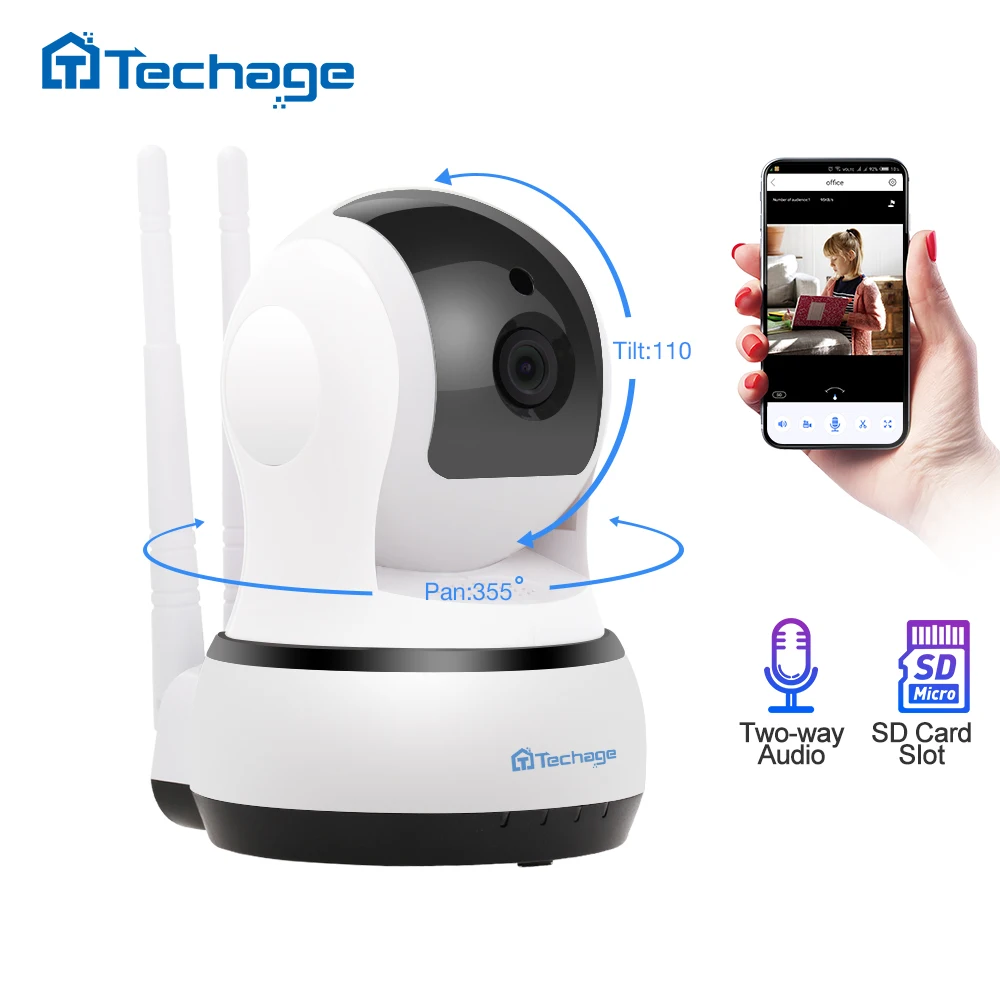 Comprar Techage 1080P 2MP cámara inalámbrica IP de dos vías Audio CCTV seguridad Wifi Cámara bebé Monitor interior Video vigilancia Domo Cámara