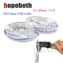 50 шт./лот, аксессуары для зарядного устройства, пряди, высокое качество, OD3.0 IOS 10, 8-контактный usb кабель для синхронизации данных и зарядки для iPhone 5, 6, 7 plus, ipad