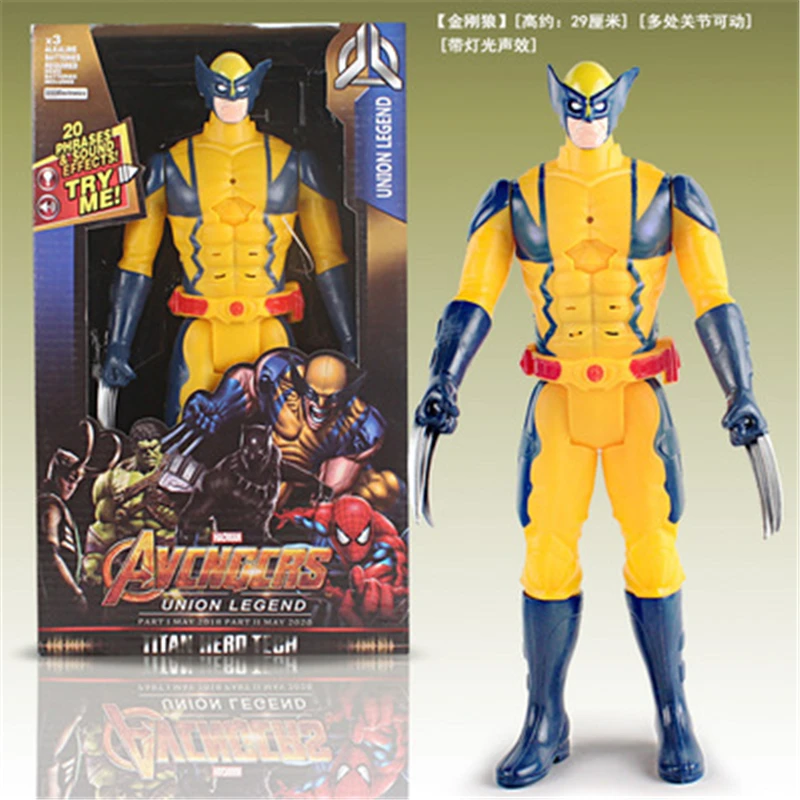 7 Styles LED 30cm avengers cool hero Titan Thanos hulk movable action anime figure toys for children Christmas gift with sound