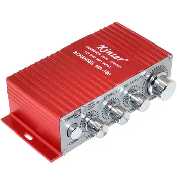 

3pcs/lot Brand New Red 2CH Stereo Mini Car Home Audio Digital Amplifier 2 Channel BTL AMP Hifi RMS 10W Free Shipping 10001021