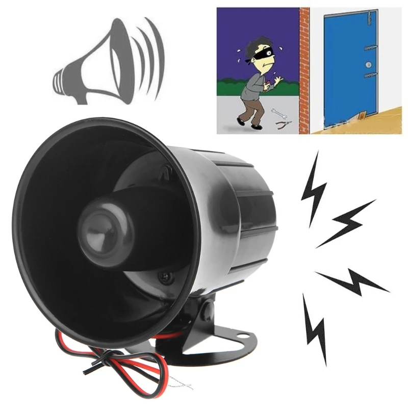 

DC 12V Wired Loud Alarm Siren Horn Outdoor For Home Security Protection System