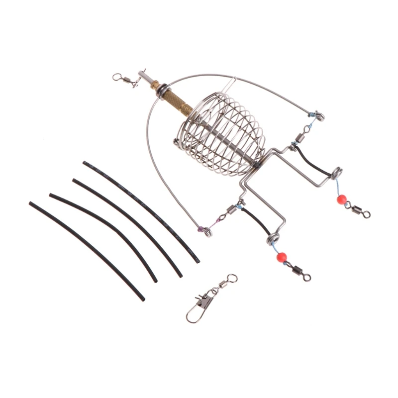 

Fishing Feeder Automatic Tackle Multi Functional Launcher Trap Spring Cage Hook 10166