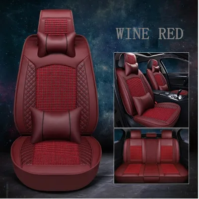 Best quality! Full set car seat covers for Toyota Hilux-2005 comfortable durable seat covers for Hilux,Free shipping - Color Name: Wine red