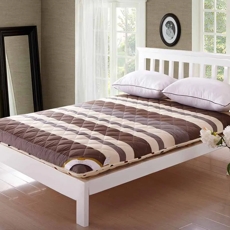 

Chpermore Thicken Tatami Student Mattress Folding stripe Mattress Cover For Hotel Family Bedspreads King Queen Twin Full Size