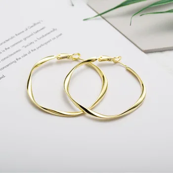 

LouLeur 925 sterling silver Mobius Big earrings Geometric creative 2019 new texture elegant earrings for women romantic jewelry