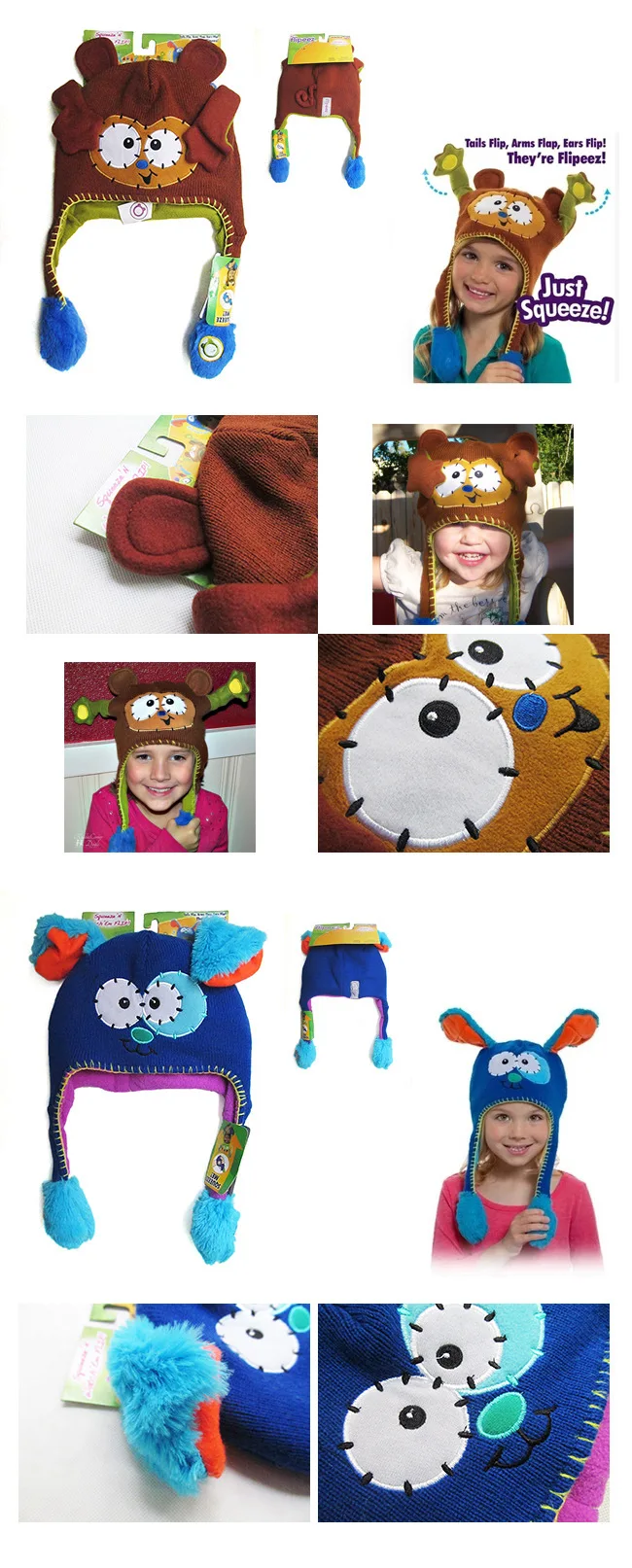 Милые детские шапки с ушками для встречи, детские теплые зимне наушники шапка, вязаная шерстяная шапка с рисунками из мультфильмов, шерстяная шапка для костюмированной вечеринки