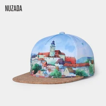 NUZADA Snapback, модная бейсболка с 3D принтом для женщин и мужчин, весенне-летняя кепка из пробкового материала, винтажная Кепка в европейском стиле
