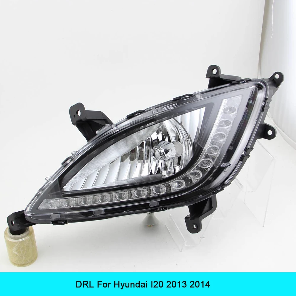 Car LED DRL Kit for Hyundai I20 2013 2014 LED daytime running light bar daylight fog lamps bulbs for car led drl light