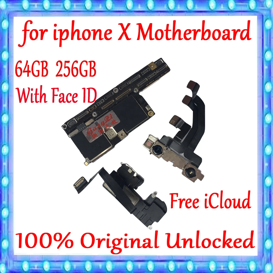 Оригинальная разблокированная материнская плата для iPhone X 64 Гб 256 ГБ с чипами