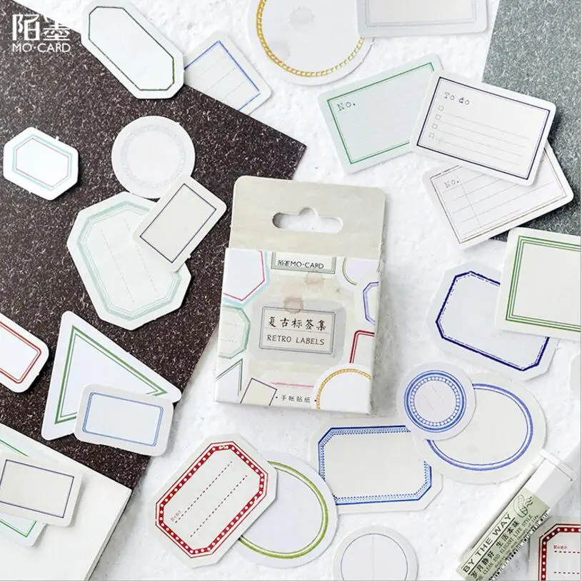 

46Pcs/lot Creative Retro Label Mini Paper Sticker Decoration Diy Diary Scrapbooking Seal Sticker Kawaii Stationery