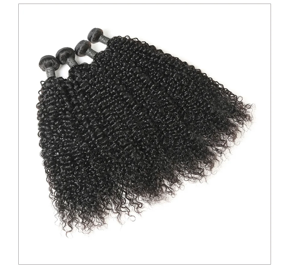 Hair Villa Brazilian 100% Unprocessed Human Hair Bundles 4pcs Jerry Curly Hair Weft  Natural Color Salon Longest Hair PCT 20% (4)