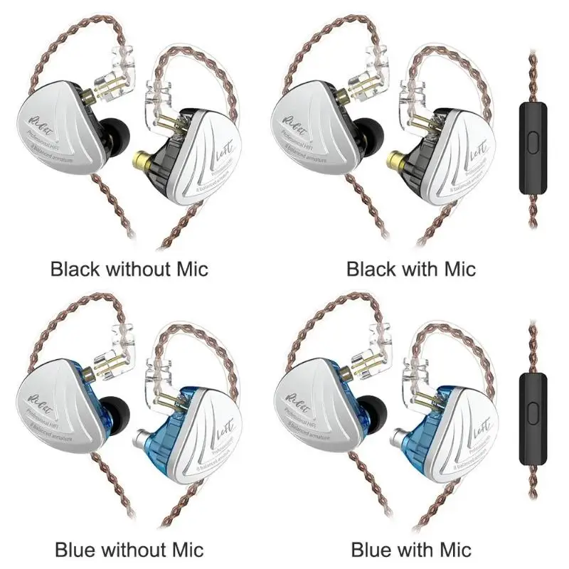 

KZ AS16 16 Unit Moving Iron Earphone 16BA In Ear Earphone Balanced Armature 3.5mm Gold-plated Headset Monitor HiFi Earbuds