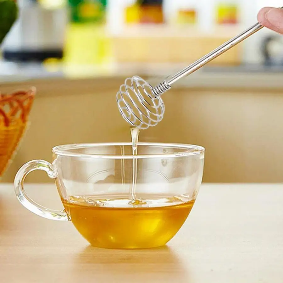 

Hot Sale 1pcs Stainless Steel Honey Spoon Kitchen Honey Stir Stick Honey Spoon Kitchen Coffeeshop Bar Mixing Tools