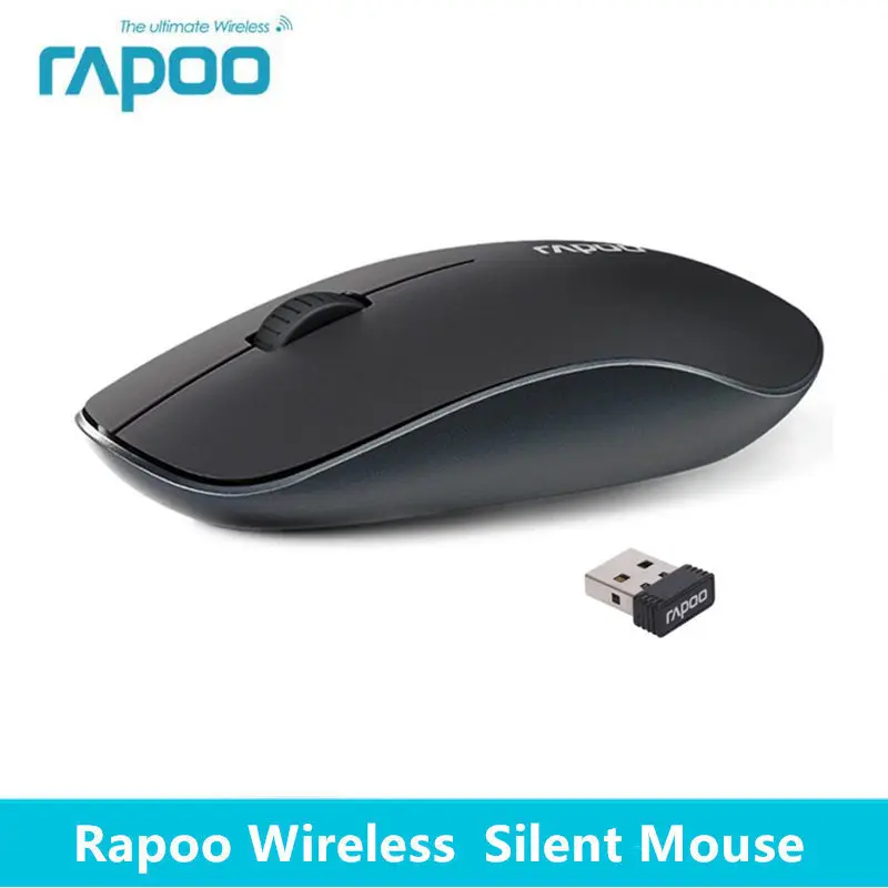 

Original Rapoo 3600 Silent Wireless Optical Mouse Click Noiseless Slim Mice 1000 DPI for Mac PC Laptop Computer Gamer