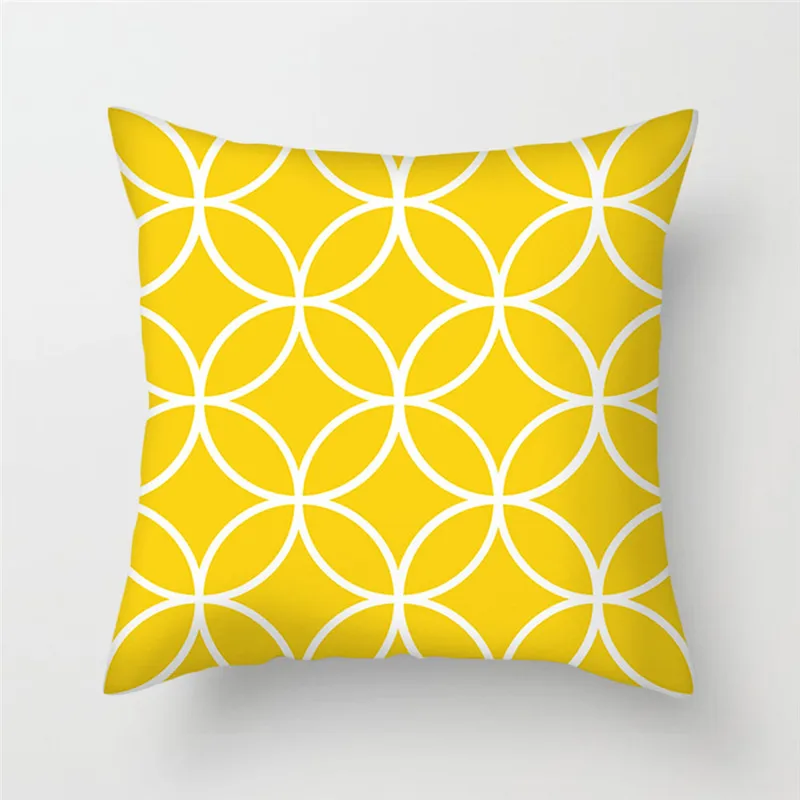 Fuwatacchi желтая Геометрическая наволочка для подушки масштабная подушка с узором "волна" наволочка лимонная летняя наволочка для стула домашние декоративные подушки