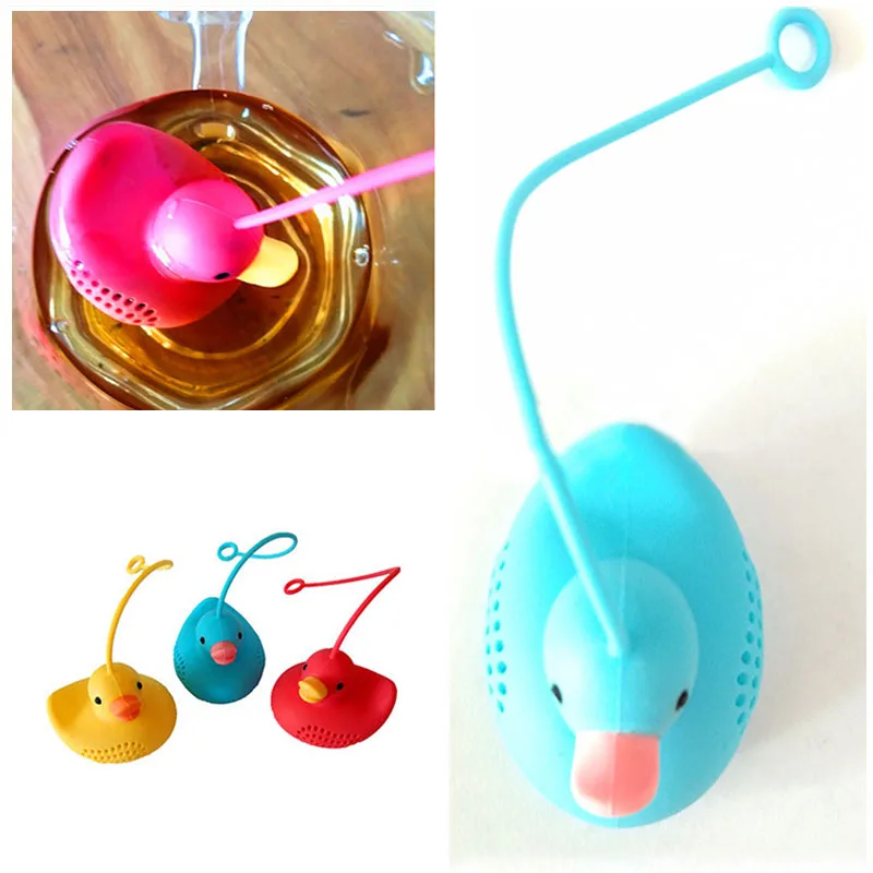 

1Pcs Tea Strainers Food Grade Creative Yellow Duck Shape Tea Infuser Kitchen Accessories Loose Leaf Diffuser Silicone Reusable