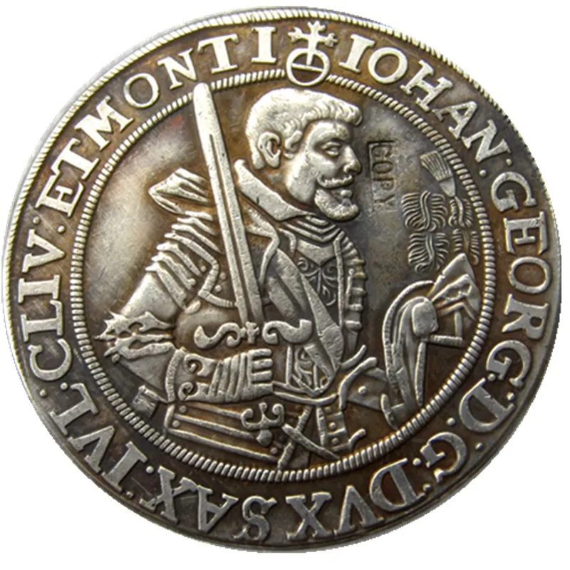 

EXTRAORDINARY AUCTION STARTING 1 $ GERMANY SACHSEN GEORG I THALER 1624 SILVER EF Silver Plated Copy Coins
