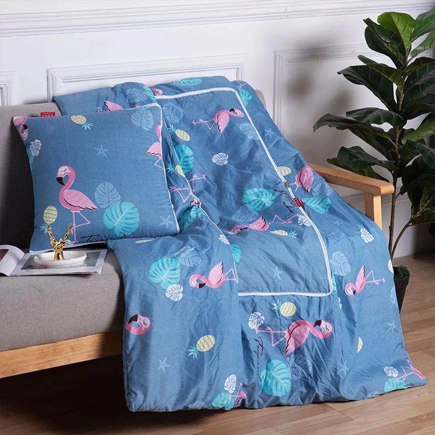 Новое двойное использование Фламинго Мультфильм Одеяло Подушка современное минималистическое офисное одеяло для короткого сна Автомобильная подушка 100*150 см