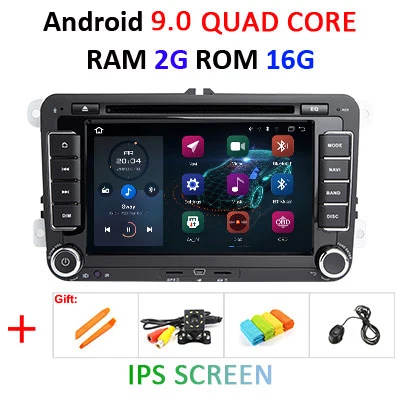 DSP ips Android 9,0 4G 64G 2 DIN dvd-плеер для VW PASSAT B6 CC B7 POLO GOLF 5 6 Tiguan Fabia быстрая для сиденья Altea Toledo Leon - Цвет: 9.0 2G 16G IPS