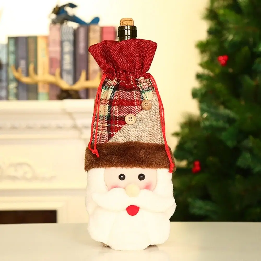 Santa Прекрасный шикарный Рождественский держатель для бутылки вина Рождественский Санта Клаус Снеговик тематический чехол милый винный Декор подарок - Цвет: Santa