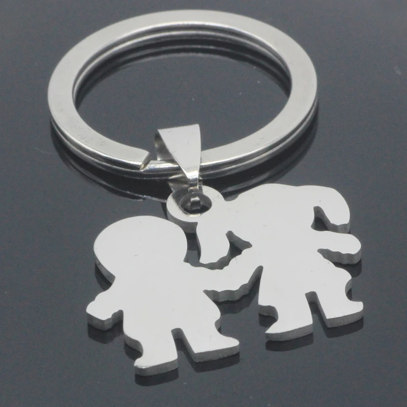 

Unique Boy and Girl Keychain High Polished Stainless Steel Keyring Jewelry for Drop Shipping YP7051