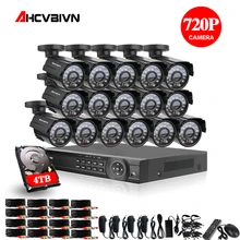 16CH 1080P HDMI DVR 2000TVL 720P HD Outdoor Surveillance Security Camera System 16 Channel CCTV DVR Kit AHD Camera Set 4TB HDD