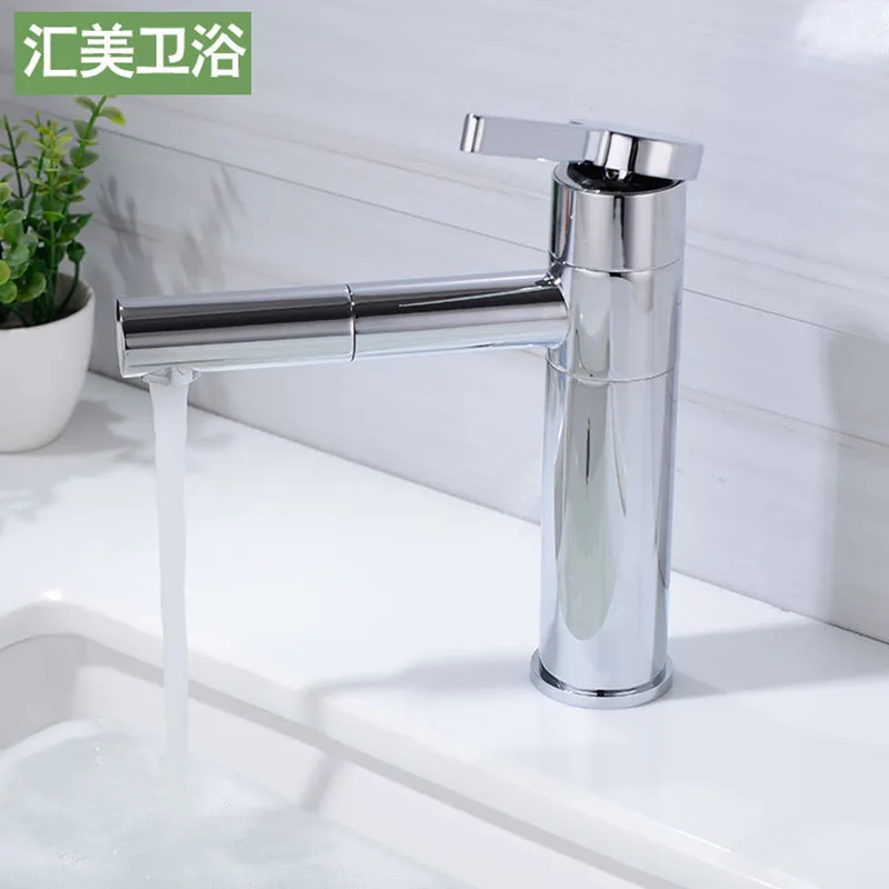 

Cross-border dedicated to copper chrome basin faucet in the rotary pumping Laronto washbasin hot and cold mixed faucet