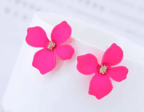 New Korean Cute Metal Flower Stud Earrings For Women Girl Fashion Big Sweet Earring Summer Daisy Jewelry Femme Brincos