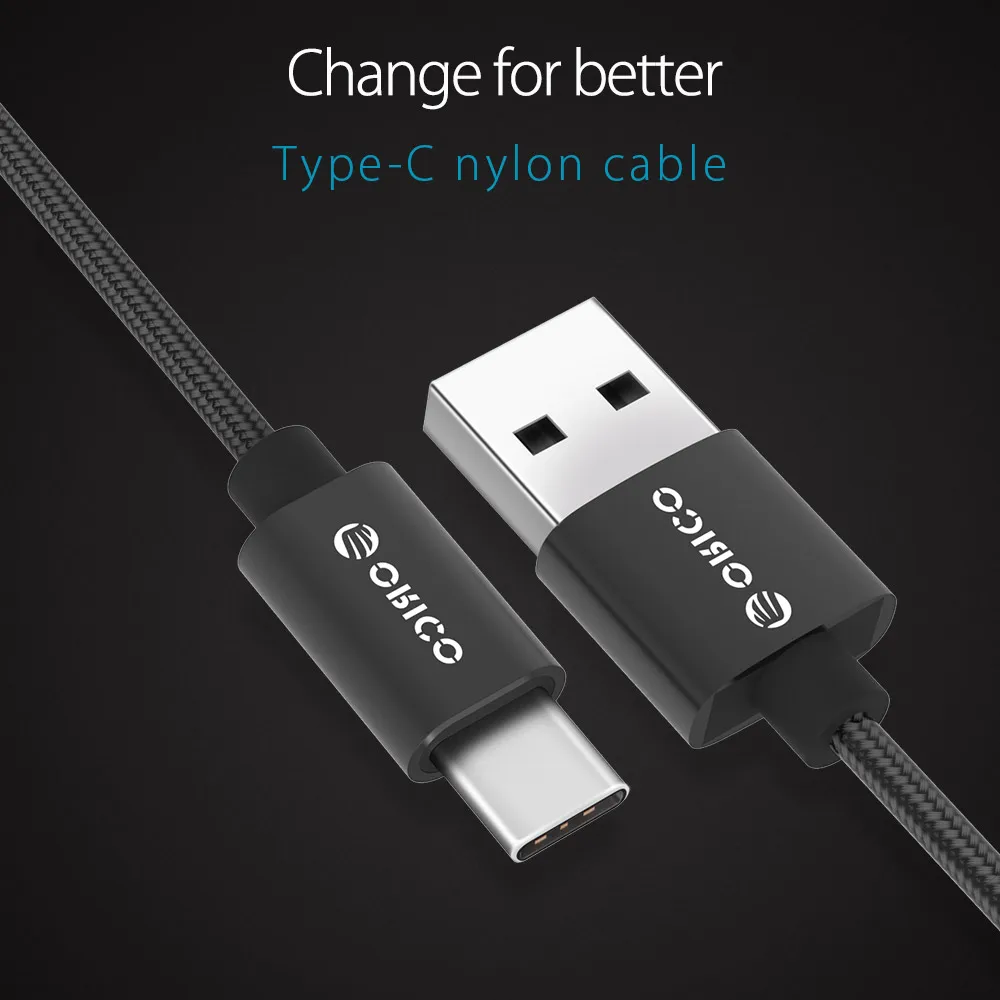 ORICO كابل USB لسامسونج S8 USB نوع C شاحن كابل علامة هواوي Mate9 10 P9 10 Xiaomi الهاتف المحمول كابل 3A نوع-C كابل