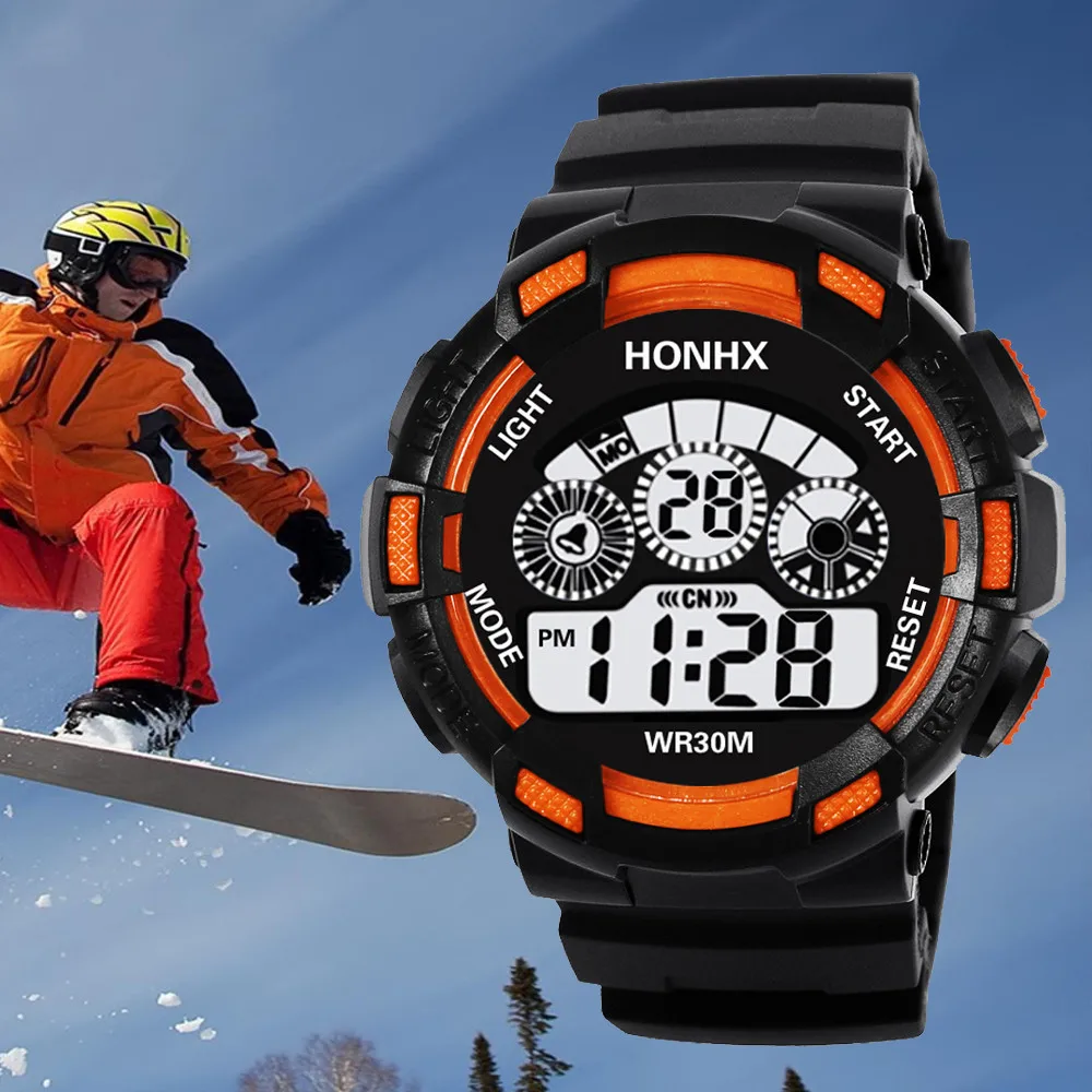 

Fantastic Men Watch Waterproof Children Boys Digital LED Sports Watches Kids Alarm Date Gift Travel essential horloges mannen A7