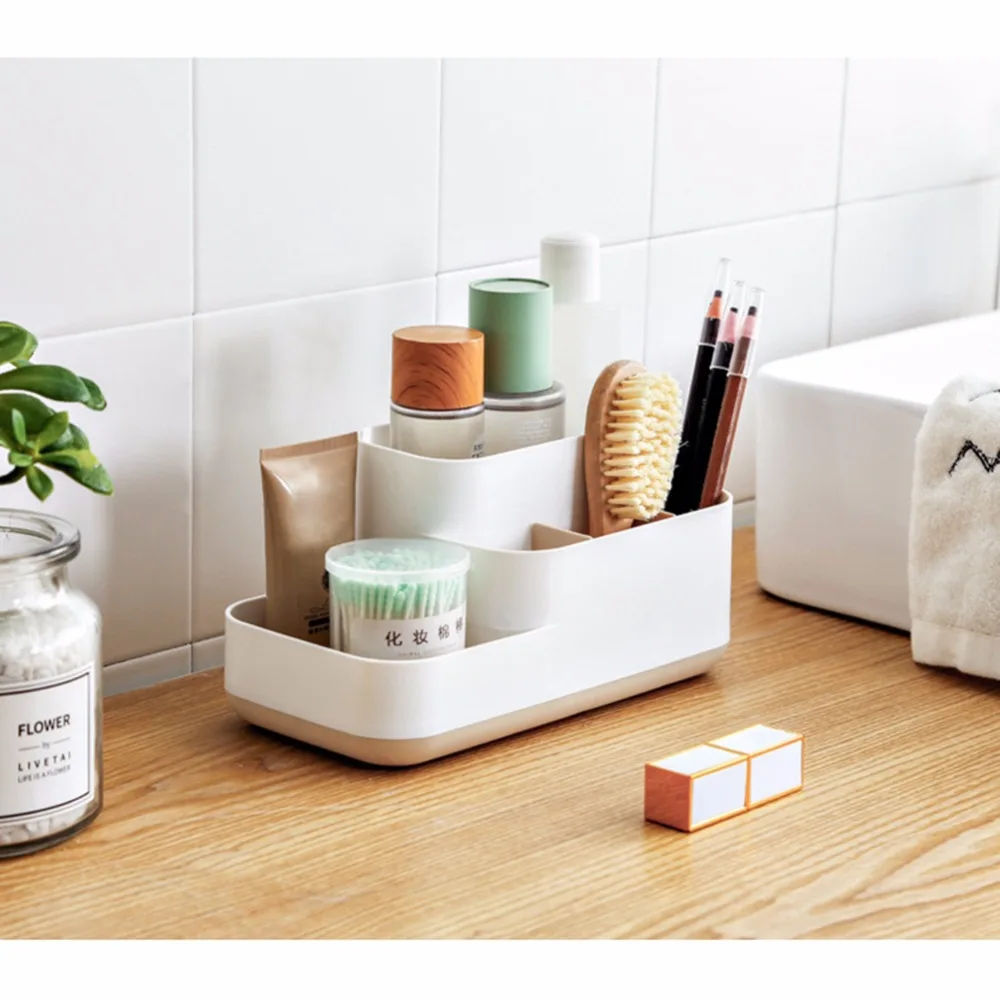  Creative Sub-grid Type Desktop Storage Box Household Cosmetic Finishing Storage Box Organizer Bathr