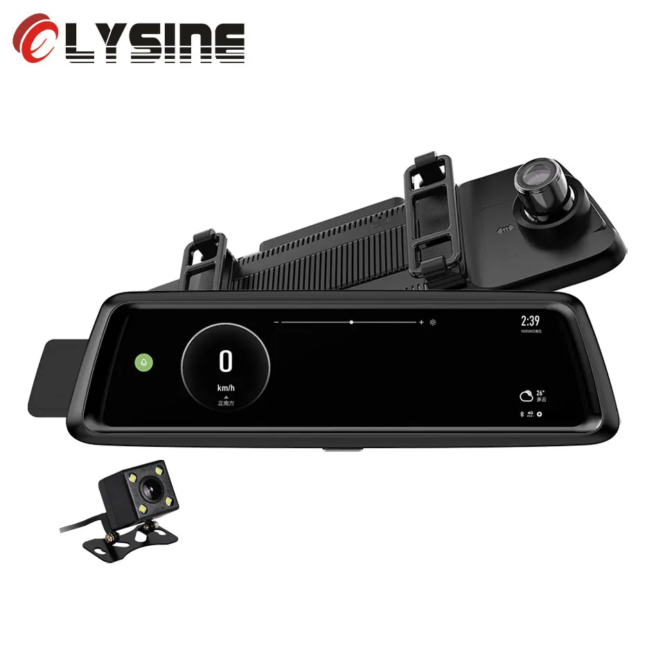 

Olysine 10'' 4G Android Car DVR GPS Navigator ADAS Mirror WiFi Dashcam Camera FHD 1080P Video Recorder Registrar Dual lens DVRs