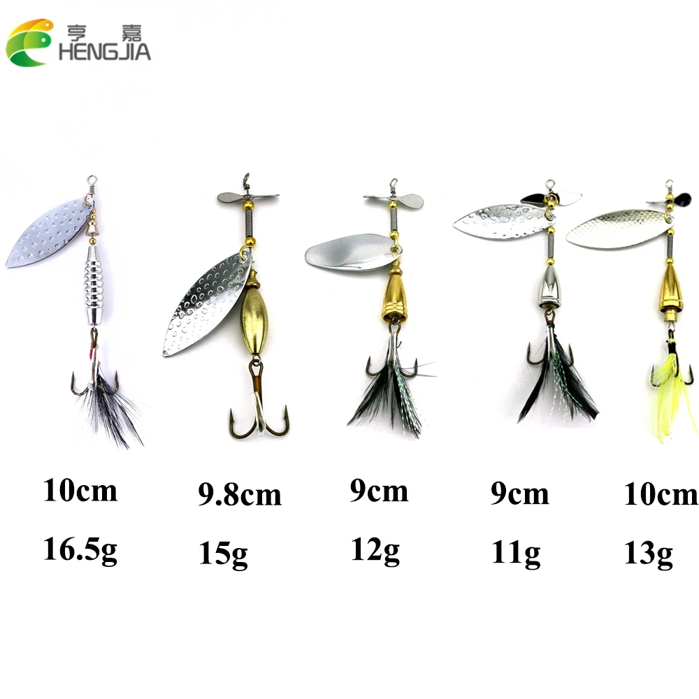 

HENGJIA 1pc mixed 11g/12g/13g/15g/16.5g hard metal sequin spinnerbaits spoon fishing lures pesca fishing tackles