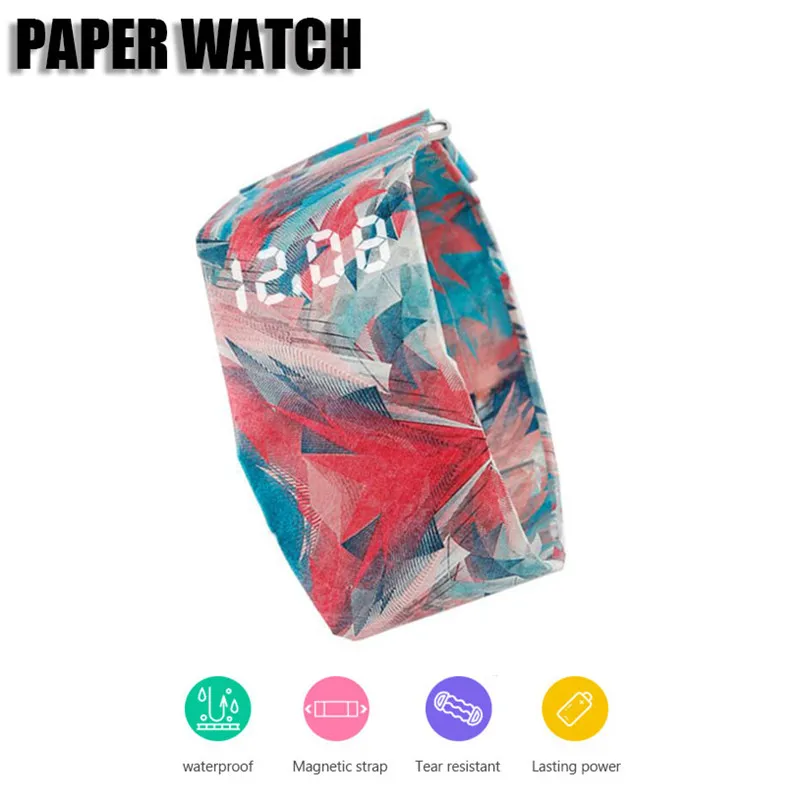 

New Cool Digital Paper Watch LED Waterproof Tear-resistant Sports Smart Bracelet Watch Man Woman Smart Watch Student kids Gift