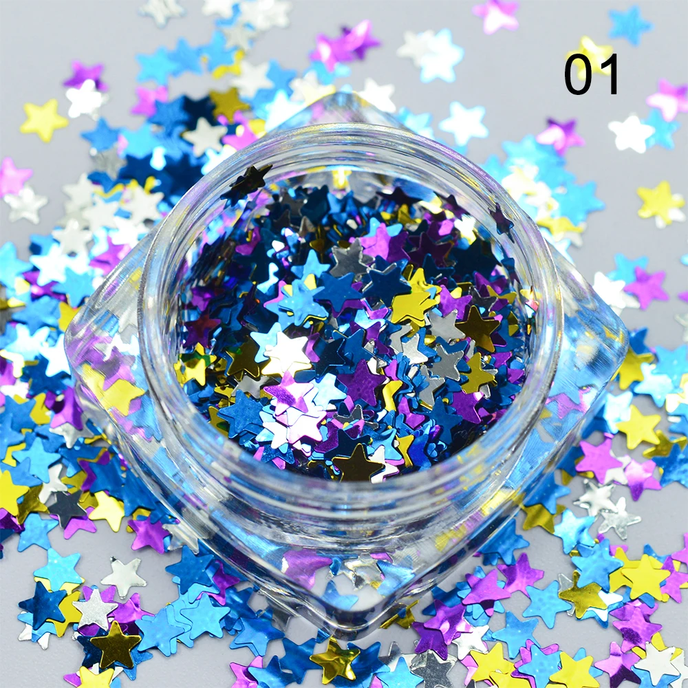 Nail Flakes Glitter Star 1