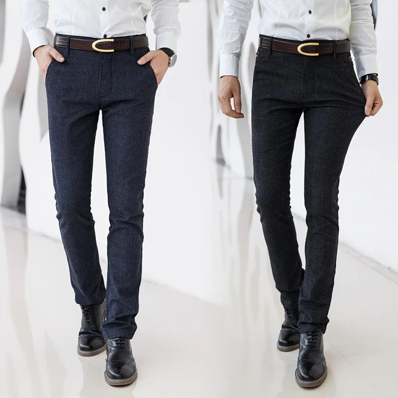  Spring and autumn Mens Trousers Small Stretch Pants men Slim Elegant Men Pants large size 28-40