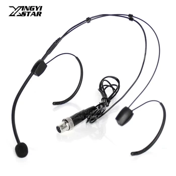 

Mini XLR 4 Pin 4Pin TA4F Lock Earset Dual Earhook Headset Microphone Headworn Mic For MIPRO Wireless System Beltpack Transmitter