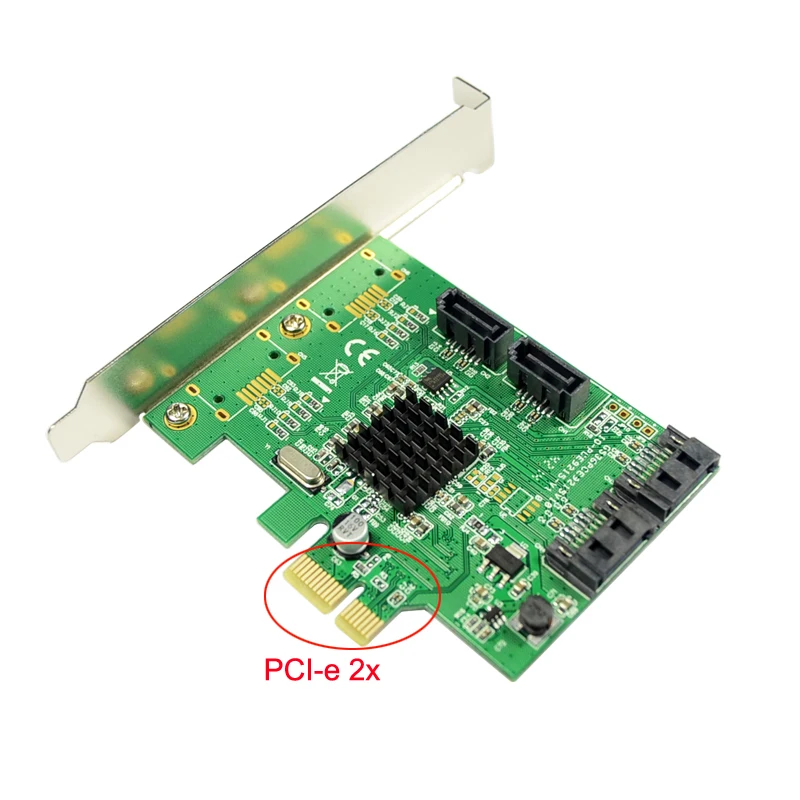  4 Ports SATA 30 6 Gbps SSD PCI-e Controller Karte PCIexpress 2x zu SATA III Port Multiplier Adapter