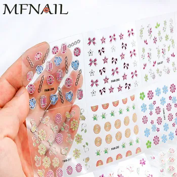 

30pcs Nail Stickers Butterfly/Chain/Flowers Image Transfer Decal Gold Colorful Adhesive-Self Nail Art Decorations Sticker NTL05
