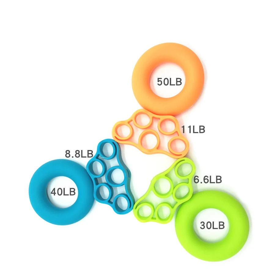 2 шт./компл. силиконовые Тренажёр для пальцев рук сцепление с нашивкой в виде кольца на безымянном пальце сила обучения расширитель 30-50 кг