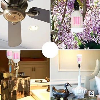 

E26/E27 LED Bug Zapper Light Bulb Electronic Mosquito Killer Lamp for Indoors Outdoors Porch Deck Patio Backyard Garden