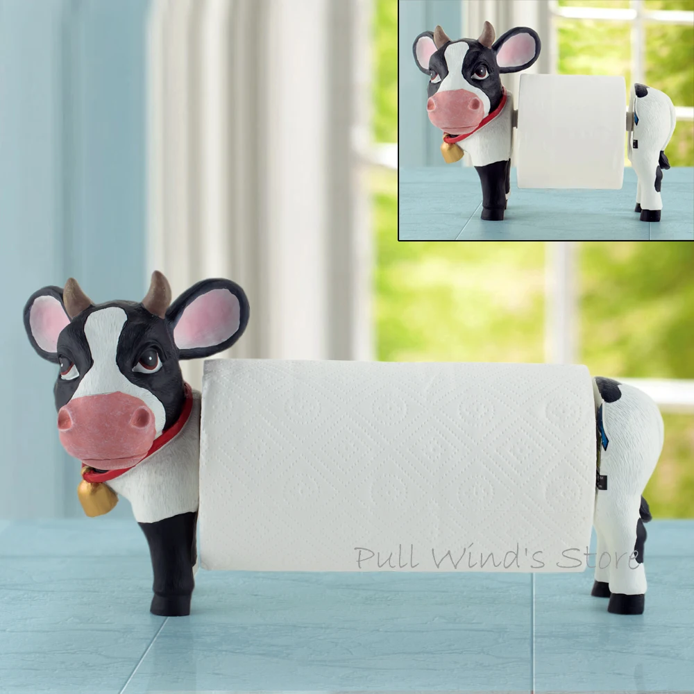 Lovely Cows home Paper towel holder Cute kitchen and bathroom telescopic Roll paper holderin