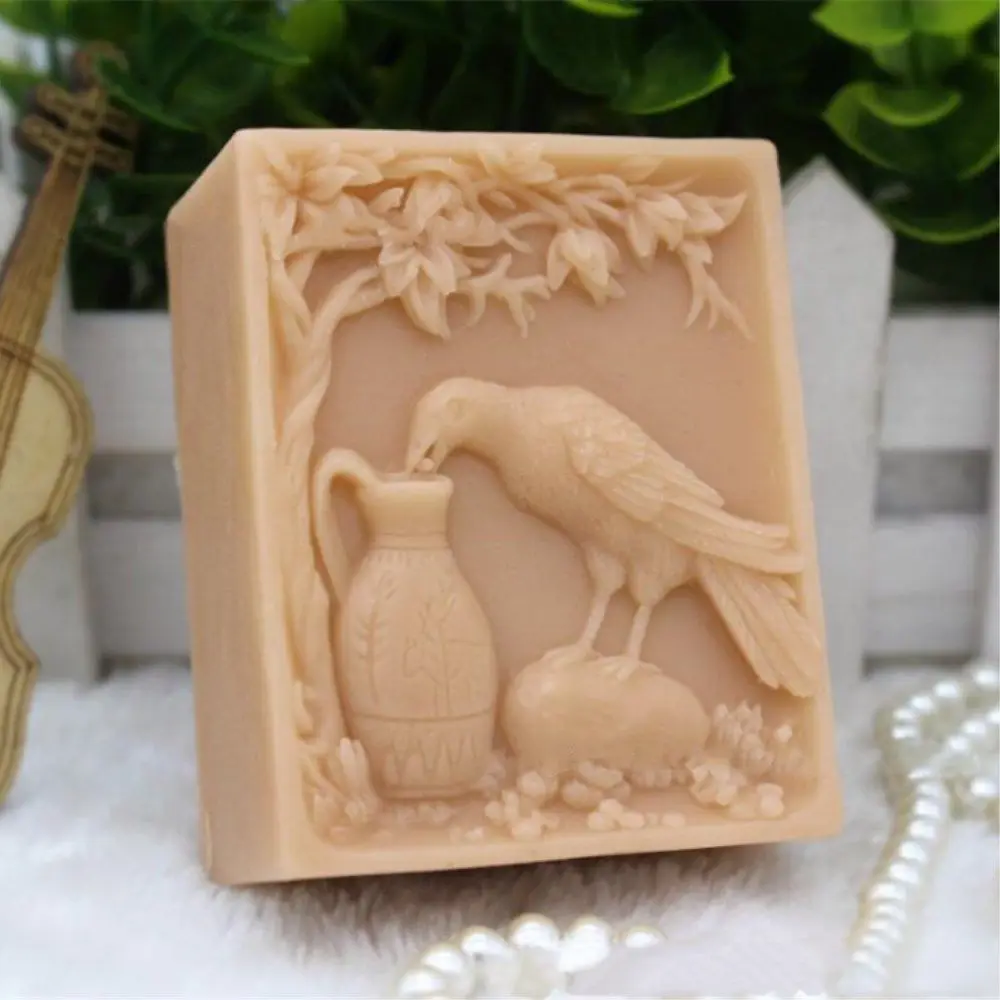 Grainrain Silicone Soap Mold Bird Silicone Soap Bar Mold DIY Craft