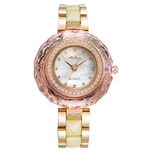 Роскошные женские часы керамические элегантные модные часы со стразами изящные часы браслет кристалл девушка подарок на день рождения Мелисса коробка