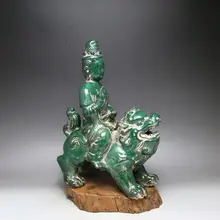 Античная старинная фарфоровая статуэтка, Изумрудный зеленый, Будда благоприятный украшения, коллекция украшений для дома и украшения