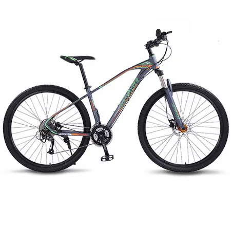 wolf's fang mountain bike bicycle 29inches 27speed Aluminum alloy frame road bike Spring Fork Front and Rear Mechanical bicycle - Цвет: 29-Gray-green