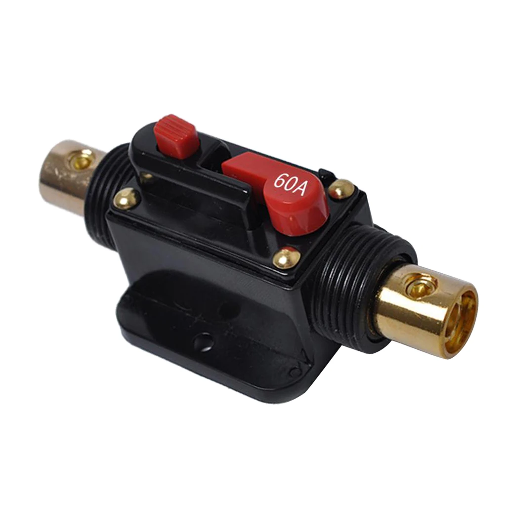 60A Auto Protection Stereo Switch Fuse Holder Inline Circuit Breaker Reset Inverter for Car Audio System 12VDC | Автомобили и
