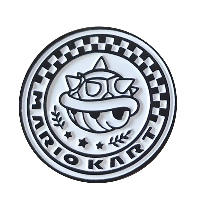 

Mario kart button badges funny game pin black white art brooch geeky gift
