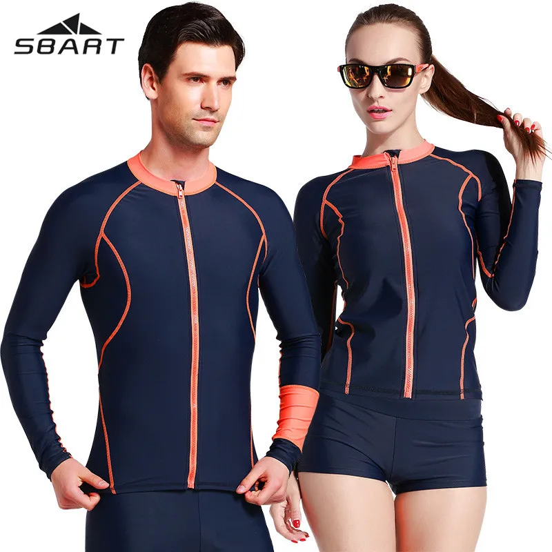 SBART Men&Women Surfing Rash Guard Wetsuit Swim Jacket Long Sleeve